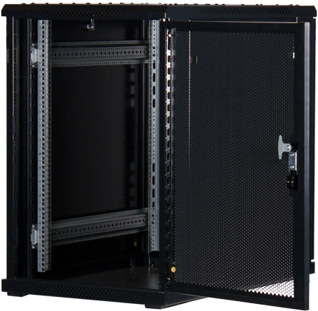 Rockstable 19" Serverschrank 18HE, Gitternetztür, IP2X, schwarz, 1000mm tief
