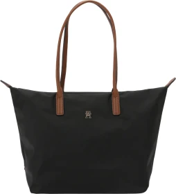 Tommy Hilfiger Kontrast-Griff Monogramm Tote Shopper schwarz