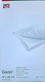 Lohmann & Rauscher Gazin Mullkompresse steril 8-fach, 10 x 20cm, 50 Stück (25x 2 Stück)