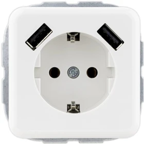 REV Ritter Vario Schutzkontaktsteckdose mit USB-Modul, weiß