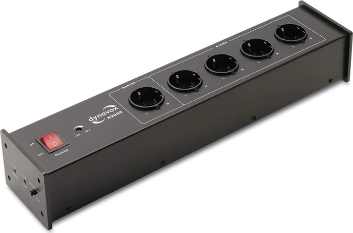 Dynavox HiFi-Steckdosenleiste X2000 mit Master-Slave-Funktion, 5-fach, 1.5m, schwarz