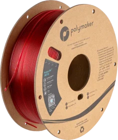 Polymaker PolyLite PETG, Translucent Red, Spule, 1.75mm, 1.00kg