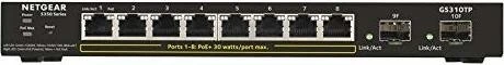 Netgear S350 Desktop Gigabit Smart Switch, 8x RJ-45, 2x SFP, 55W PoE+