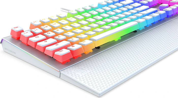 Endorfy SilentiumPC SPC Gear GK650K Omnis, LEDs RGB, Onyx White Pudding Edition, Kailh BLUE, USB, US