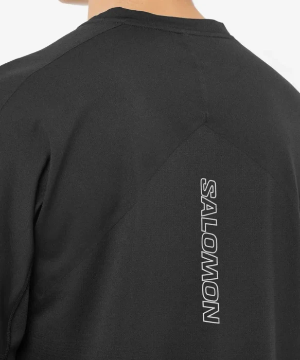 Salomon Sense Aero Graphic Laufshirt langarm deep black/black beauty (Herren)