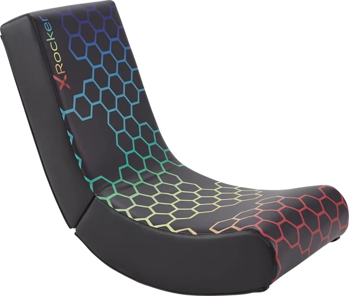 X Rocker Neo Hex Floor Rocker Gamingstuhl für Kinder/Jugendliche, schwarz/neon