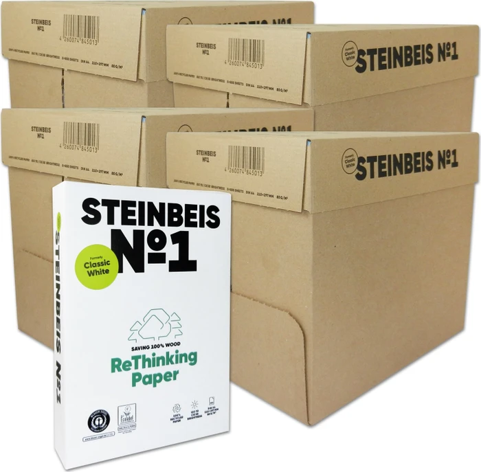 Steinbeis No. 1 Classic White ReThinking Universalpapier weiß, A4, 80g/m², 10000 Blatt