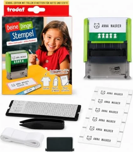 trodat deine Dinge Stempel für Kinder Textstempel, 37x13mm, grün