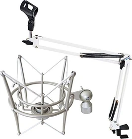 Keepdrum NB35 WH Tisch-Mikrofonarm weiß mit MS089SV Spinne