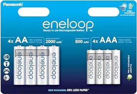 Panasonic eneloop (Gen 5) Kombipack 4x Mignon AA NiMH 2000mAh/4x Micro AAA NiMH 800mAh, 8er-Pack