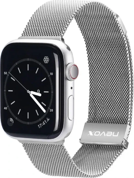 Nevox Milanaise-Armband für Apple Watch 42mm/44mm/45mm silber