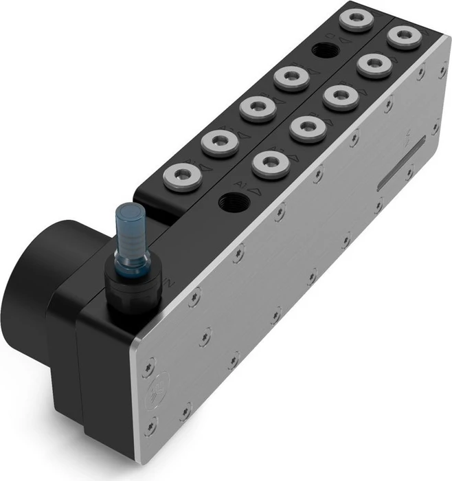 EK Water Blocks EK-Pro Pump Reservoir Manifold X6 D5, Acetal, schwarz, mit Pumpe