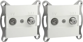 Schneider Electric TV-SAT Durchgangsdose Asfora weiß