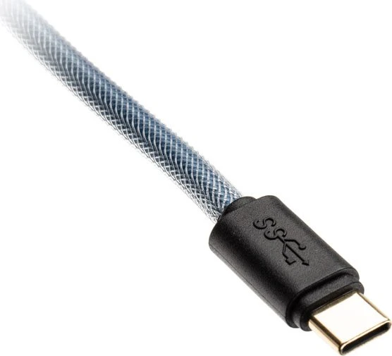 Ducky Premicord Spiralkabel USB-C auf USB-A, Tastaturkabel (Spiral-Textilkabel), 1.8m, DayBreak
