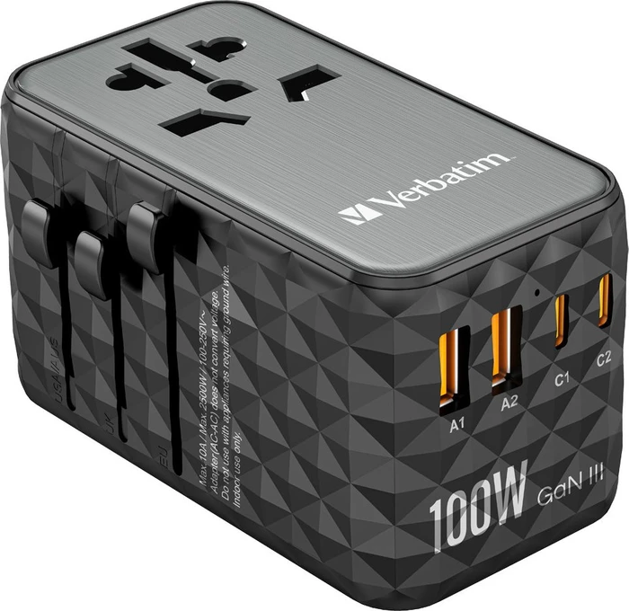 Verbatim UTA-06 GaN III Universal-Reiseadapter schwarz