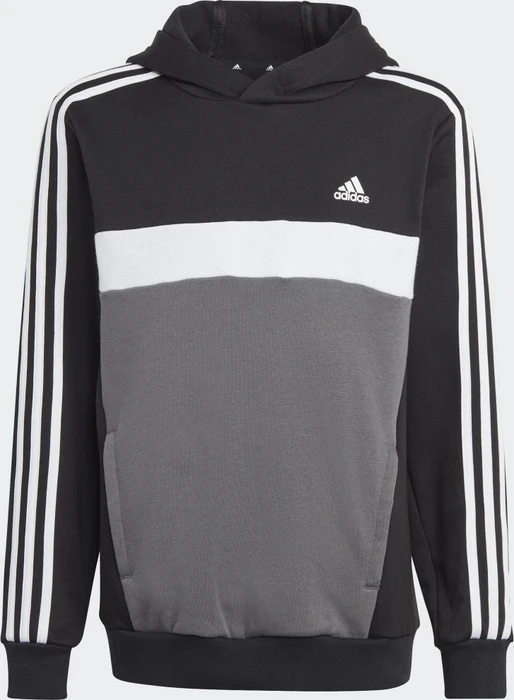 adidas Tiberio 3-Streifen Colorblock Hoodie black/white/grey five (Junior)