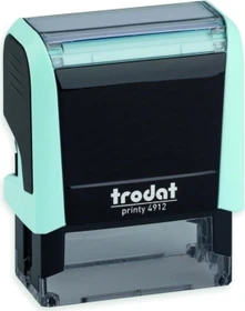 trodat printy 4912 4.0 Textstempel mit individueller Textplatte Pastell Edition, 47x18mm, schwarz/pastellblau