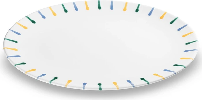 Gmundner Keramik Buntgeflammt Platte oval 33x26cm