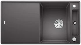 Blanco Axia III 5 S-F InFino Becken reversibel mit Ablauffernbedienung felsgrau inkl. Glasschneidbrett