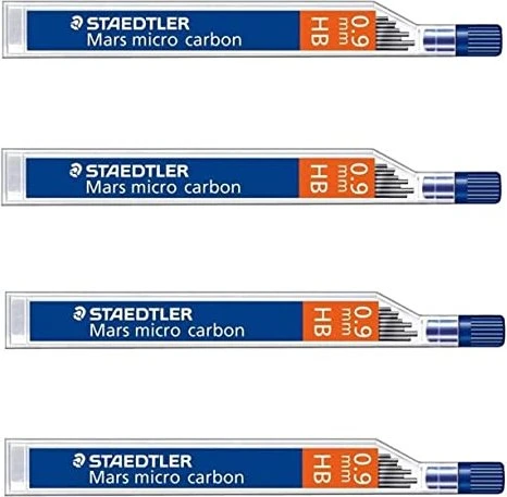Staedtler Mars micro carbon 250 Druckbleistiftmine HB 0.9mm graphit, 4er-Pack