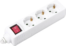 Sygonix Steckdosenleiste ohne Kabel mit Schalter, 3-fach, weiß