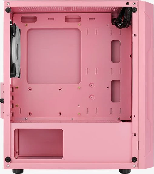 AeroCool Trinity Mini Pink, rosa, Lüfter LED RGB, Glasfenster