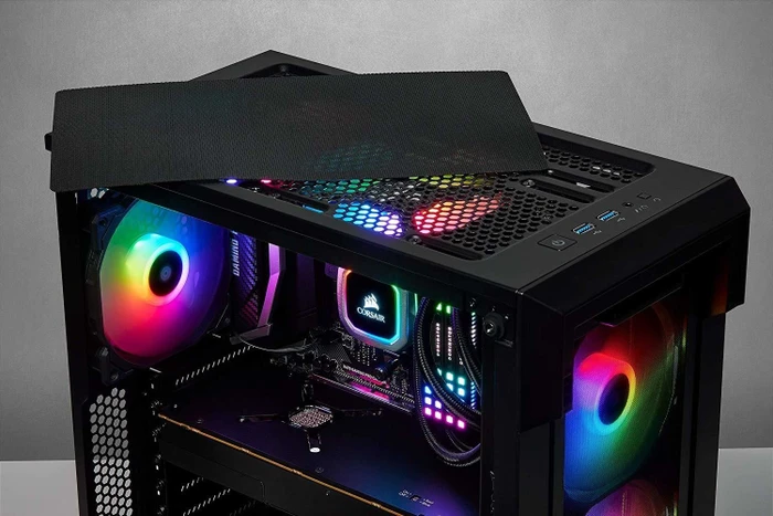 Corsair iCue 220T RGB Airflow, schwarz, Glasfenster