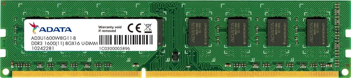 ADATA Value UDIMM 4GB, DDR3-1333, CL9, X8, tray