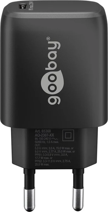 Wentronic Goobay USB-C PD GaN Schnellladegerät 25W schwarz
