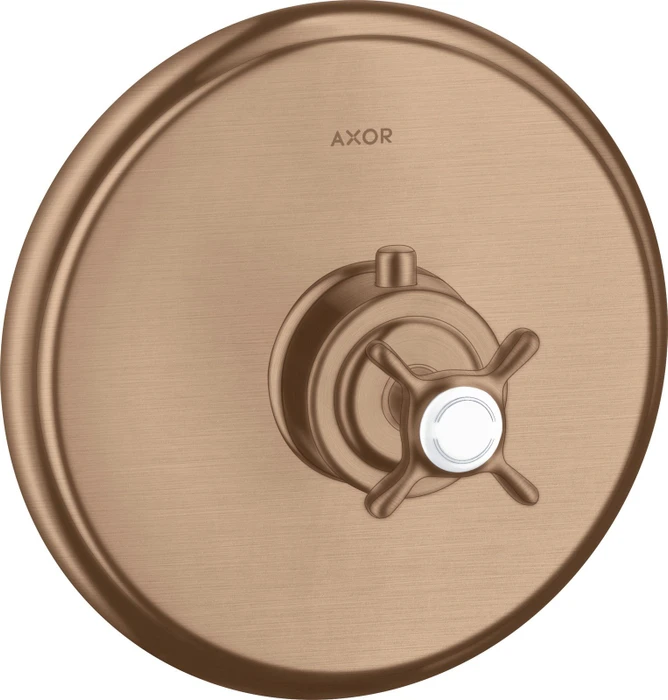 Hansgrohe Axor Montreux Thermostat mit Kreuzgriff brushed red gold