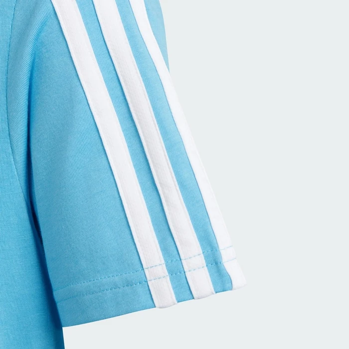 adidas Essentials 3-Streifen Cotton T-Shirt kurzarm semi blue burst/white (Junior)