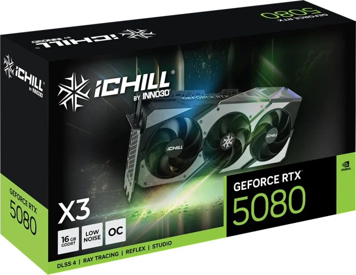 INNO3D GeForce RTX 5080 iCHILL X3, 16GB GDDR7, HDMI, 3x DP