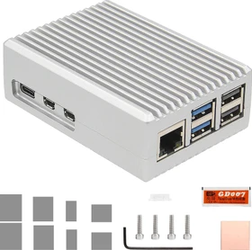 Geekworm Aluminiumgehäuse Heavy-duty für Raspberry Pi 5, silber