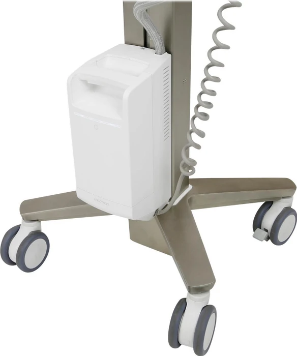 Ergotron StyleView SV41 Visitenwagen mit Monitor Arm und ausziehbarer Arbeitsfläche elektrisch höhenverstellbarer mobiler Arbeitsplatz 57x53cm grau/grau (SV41-6320-0)