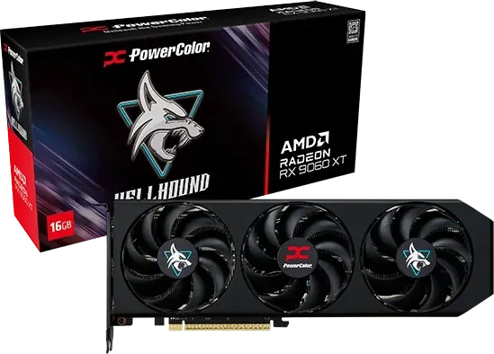 PowerColor Hellhound Radeon RX 9060 XT, 16GB GDDR6, HDMI, 2x DP