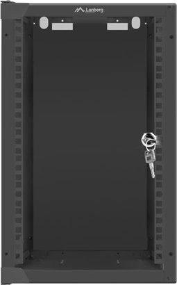 Lanberg WF10 Series 10" Rack Wandschrank 9HE, hängend, Flatpack, Glastür, IP20, RAL 9004, 310mm tief