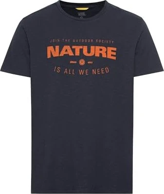 Camel Active Print aus nachhaltigem Organic Cotton T-Shirt kurzarm blau (Herren)