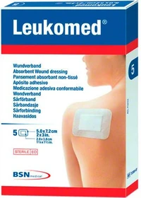 BSN medical Leukomed Pflaster steril, 5 x 7.2cm, 5 Stück