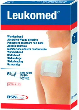 BSN medical Leukomed Pflaster steril, 5 x 7.2cm, 5 Stück