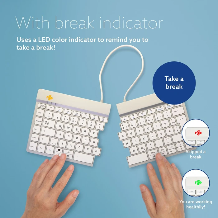 R-Go Split Break, weiß/silber, USB/Bluetooth, BE