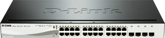 D-Link DGS-1210 Rackmount Gigabit Smart Switch, 24x RJ-45, 4x SFP, 193W PoE+