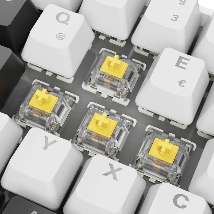 Sharkoon Skiller SGK50 S4 Gen2, White, LEDs RGB, hot-swap, Gateron YELLOW, USB, DE