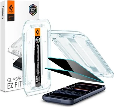 Spigen GLAS.tR EZ Fit Privacy Screen Protector für Apple iPhone 17/17 Pro/16 Pro, 2er-Pack