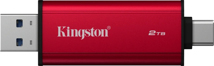 Kingston Dual Portable SSD 2TB rot, USB-A + USB-C, USB 3.2 Gen 2×1