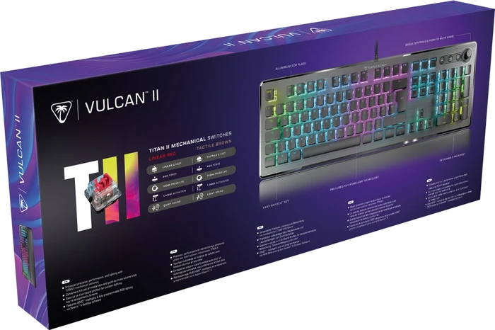 Turtle Beach Vulcan II, schwarz, LEDs RGB, TITAN II BROWN, USB, DE