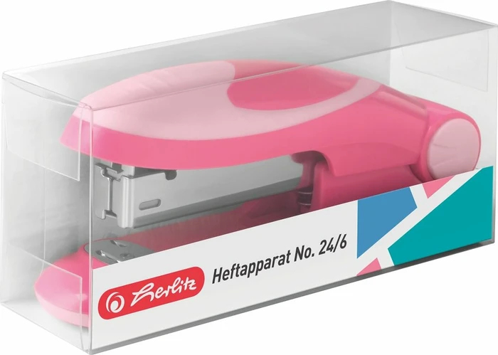 Herlitz Heftapparat 24/6 Ergonomie klein, Indonesia Pink