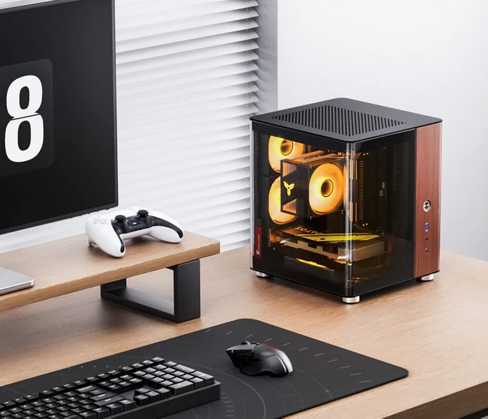 Jonsbo TK-0 Black, schwarz/braun, Glasfenster, Mini-ITX