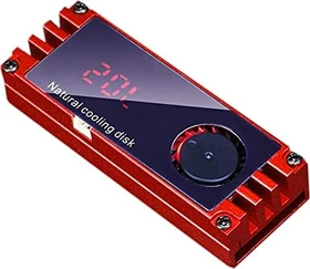 M.2 2280 Alu, doppelseitige Kühler für SSDs, Lüfter, Temperaturanzeige, rot (verschiedene Markenbezeichnungen)