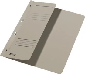 Leitz Ösen Schnellhefter für kaufmännische Heftung mit 1/2 Vorderdeckel, A4, grau, 50er-Pack