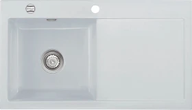 systemceram Mera 90 F Einbau Becken links mit Ablauffernbedienung alu